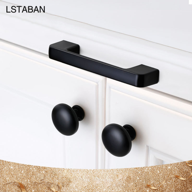 Furniture Rotating Hardware - ソリッドモダンシンプル家具ハードウェアアクセサリー引き出しキャビネットドアハンドルアメリカンブラックキャビネットワードローブシングルホールノブ