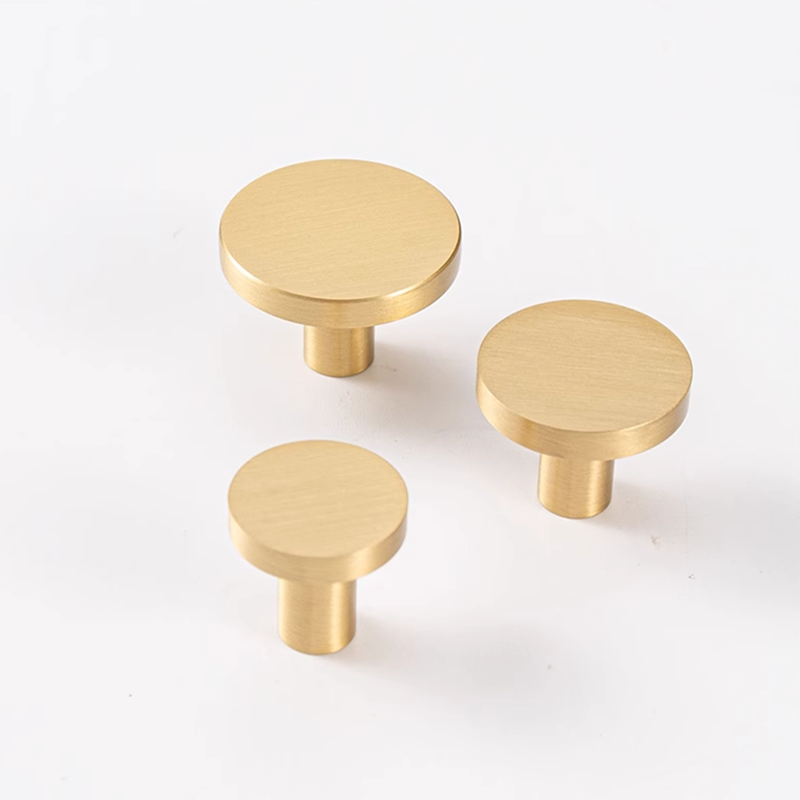 Cabinet Knob Round - ラウンド真鍮キッチンキャビネット引き出しノブゴールド家具食器棚ワードローブドアノブプル-1パック