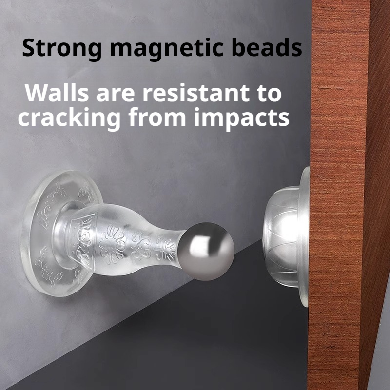 Magnetic Catch Door - プレミアムシリコン製ドアストッパー、強力磁気式静音タッチアンチコリジョンバリア（ホテルや家庭用ドアストッパー）