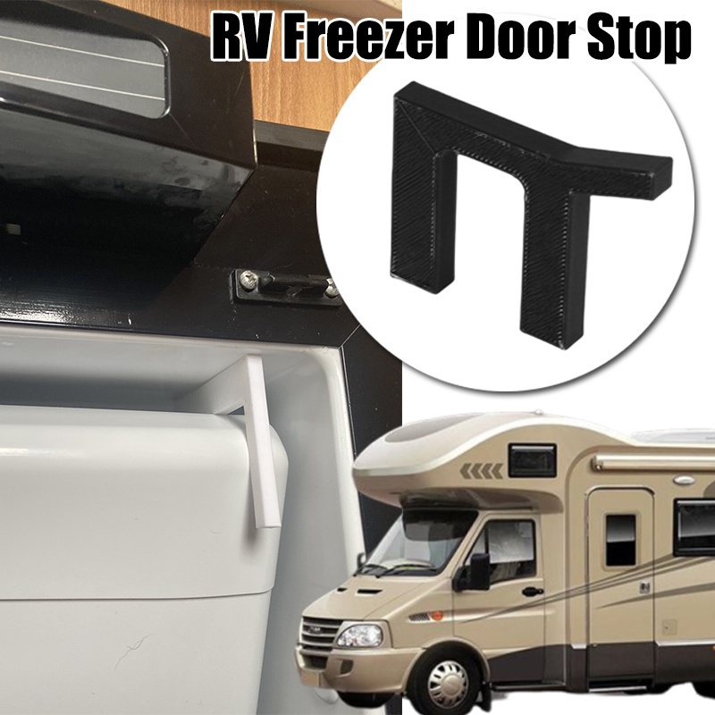 Door Stopper Heavy - RV冷凍庫ドアストッパー、モールドデザインと空気循環システム搭載、頑丈な黒色のドアウェッジ、RVキャラバンキャンピングカー冷蔵庫用