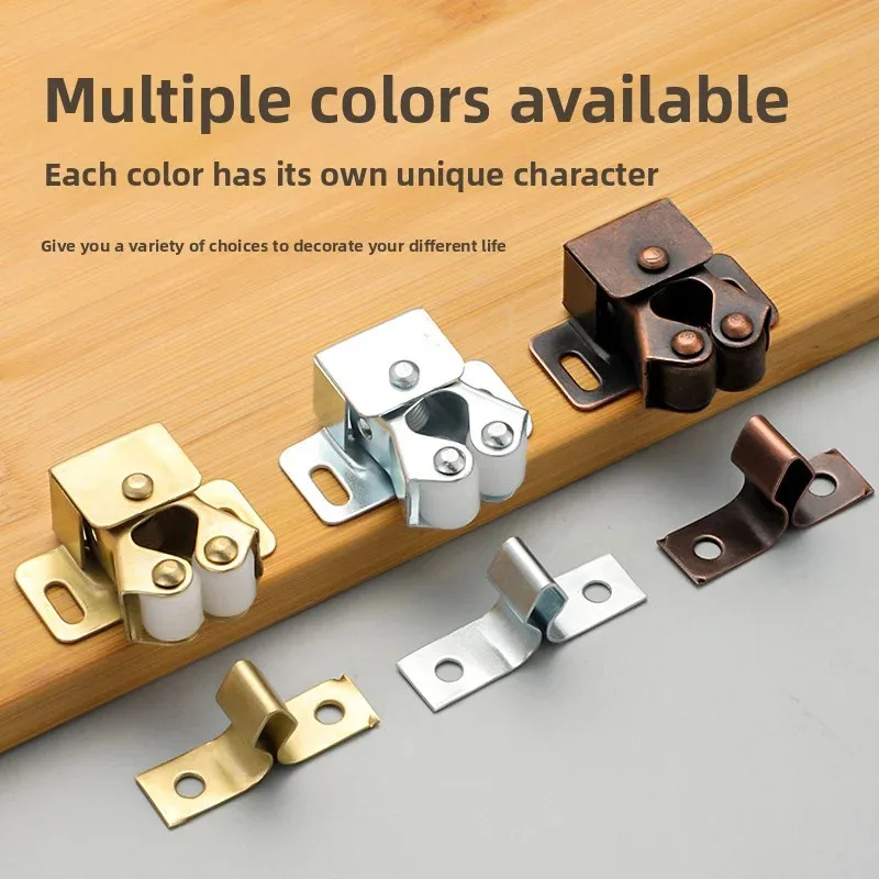 Furniture Hardware Lowes - 磁気タッチビーズスプリングドアバックルデュアルホイールプレスタイプラッチワードローブ用低足キャビネット家庭用家具ハードウェア
