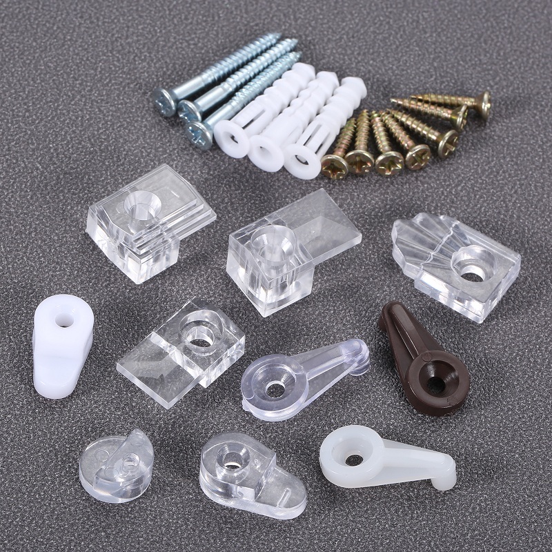 Shelf Bracket Pair - プラスチック製ガラスリテーナー,10個セット,鏡クランプ,ワードローブ固定ブラケット,バックル,食器棚,家具コネクタ