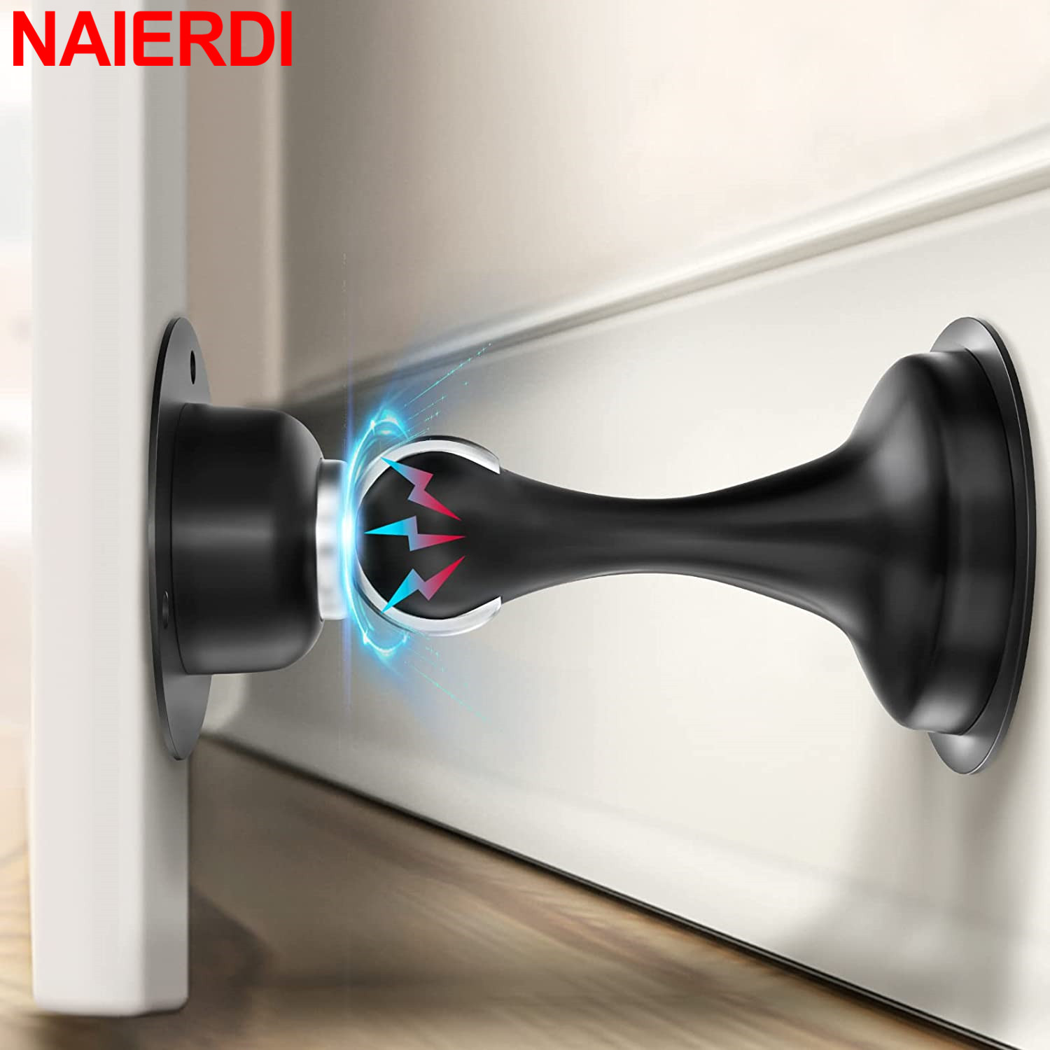 Magnetic Catch Door - Naierdi 1/2/4個磁気ドアストップ304ステンレス鋼ネイル-【送料無料ドアストッパードアキャッチドアハンドルカバー壁用プロテクター