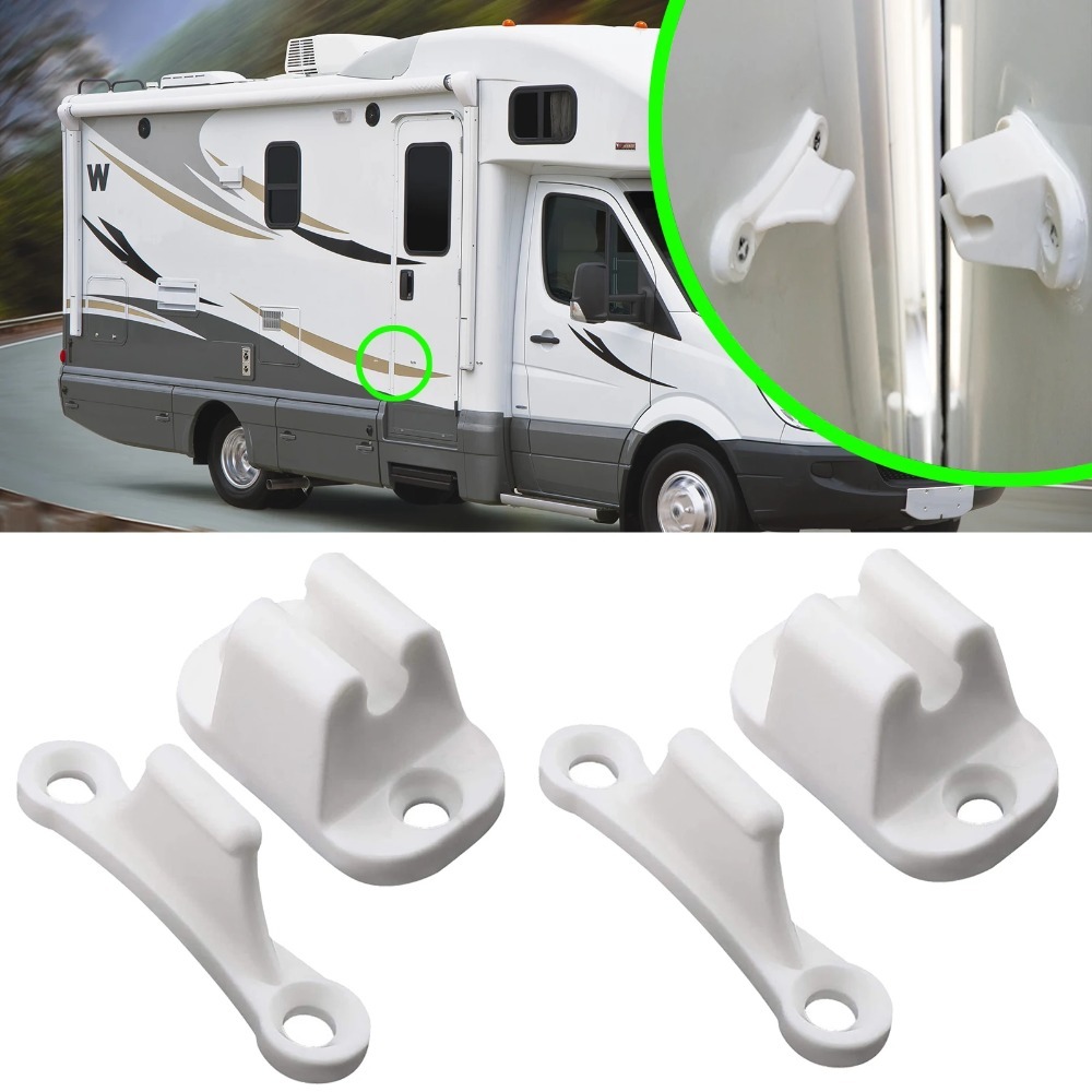 Door Stopper Heavy - 2セットのレジルナイロンキャラバンドアストッパー - 高耐久性滑り止めプッシュキャッチ、RV/キャンピングカー/モーターホーム用の耐久性のあるリテーナー