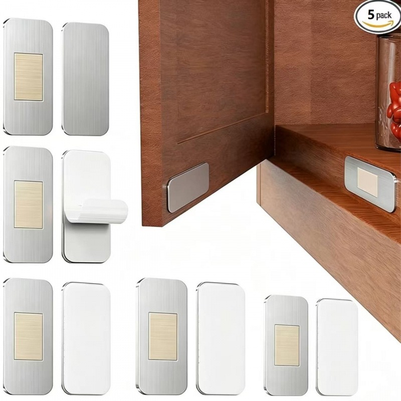 Magnetic Catch Door - 磁気キャビネットドアキャッチステンレス鋼超薄型強力磁気ラッチキッチンワードローブ引き出し用非穴あけセットアップキット