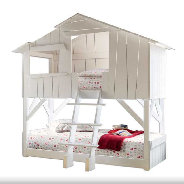 Furniture Hardware Lowes - フランス産無垢オーク材子供用ベッド アメリカン二段ベッド 高低ベッド エコフレンドリーなツリーハウス風 男の子と女の子用ベッド
