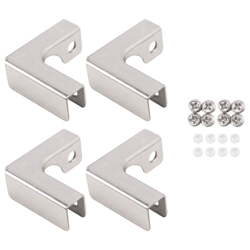 Furniture Hardware Types - ABUI-4 個 L タイプガラス固定クリップ 2 ウェイガラスコネクタ