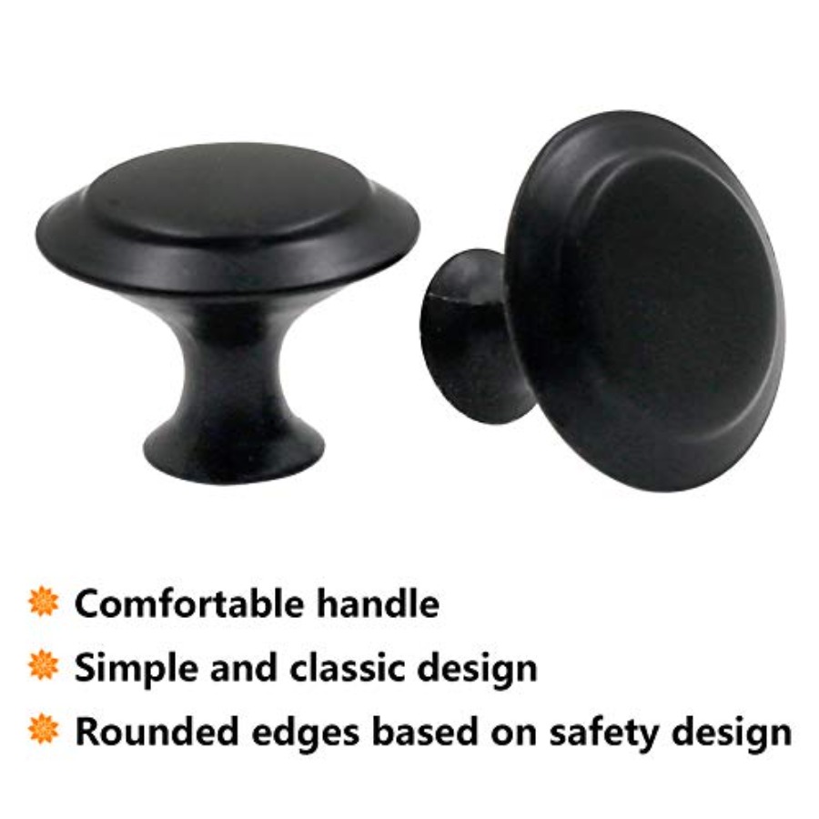 15個パック 1インチ フラットブラック キッチンキャビネッ - Cabinet Knob Round のレビューと価格