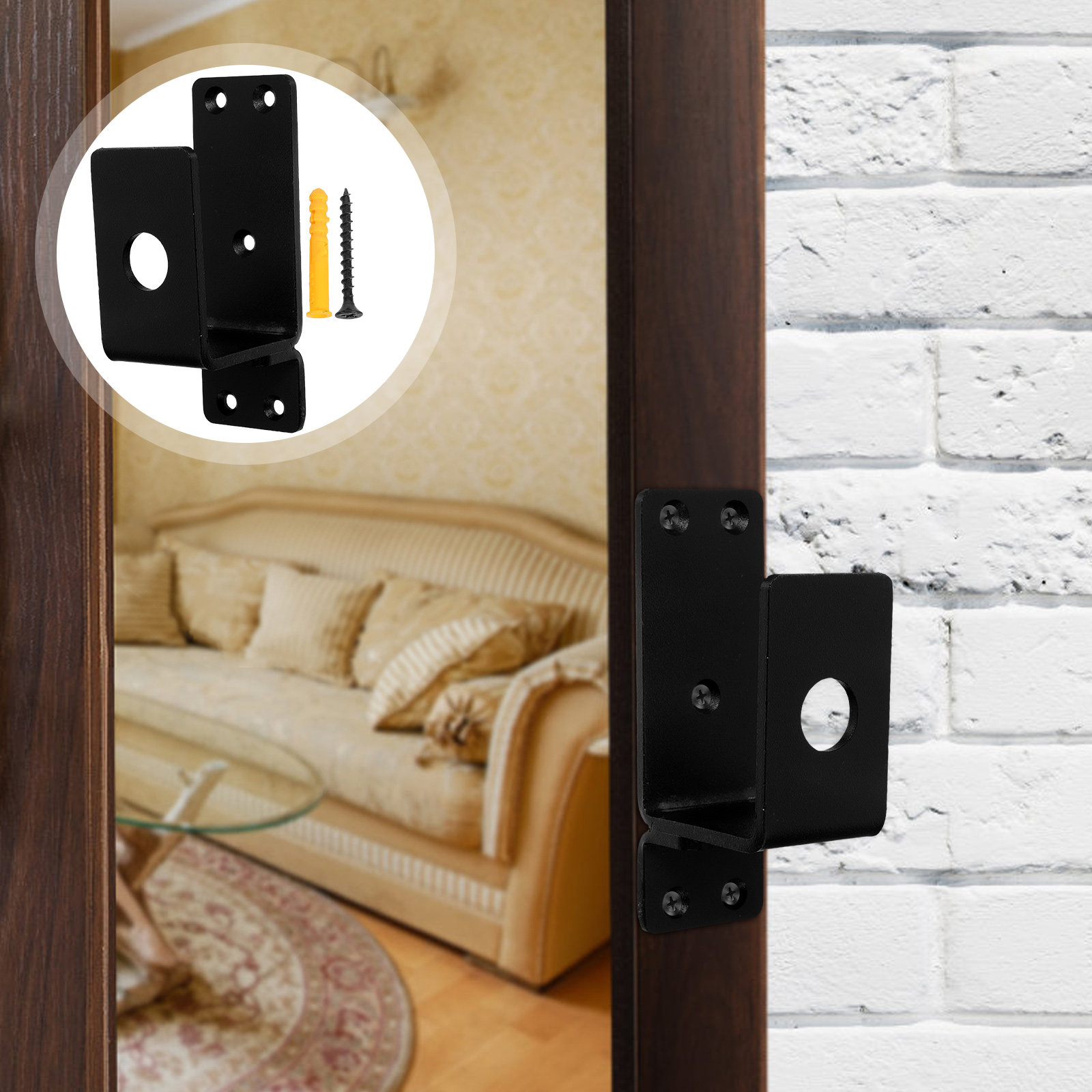 1 セットヘビーデューティドアバリケードブラケットホームセキ - Door Stopper Heavy のレビューと価格