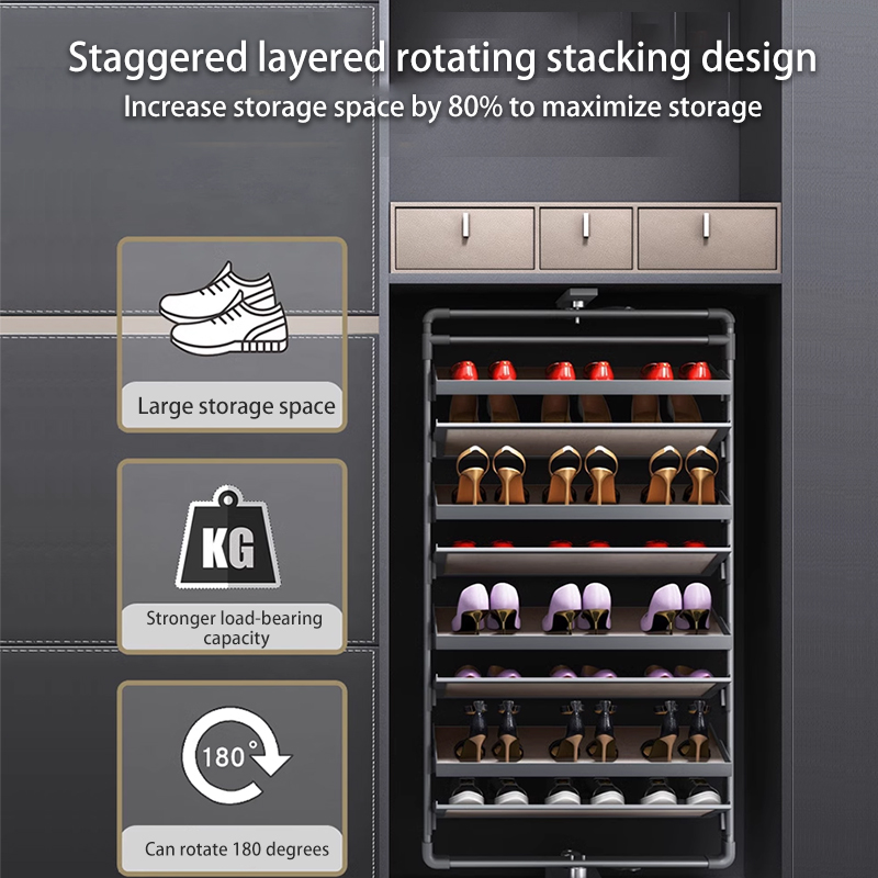 家庭用回転靴ラック,多機能折りたたみ靴ラック,伸縮式,プッシ - Furniture Rotating Hardware のレビューと価格