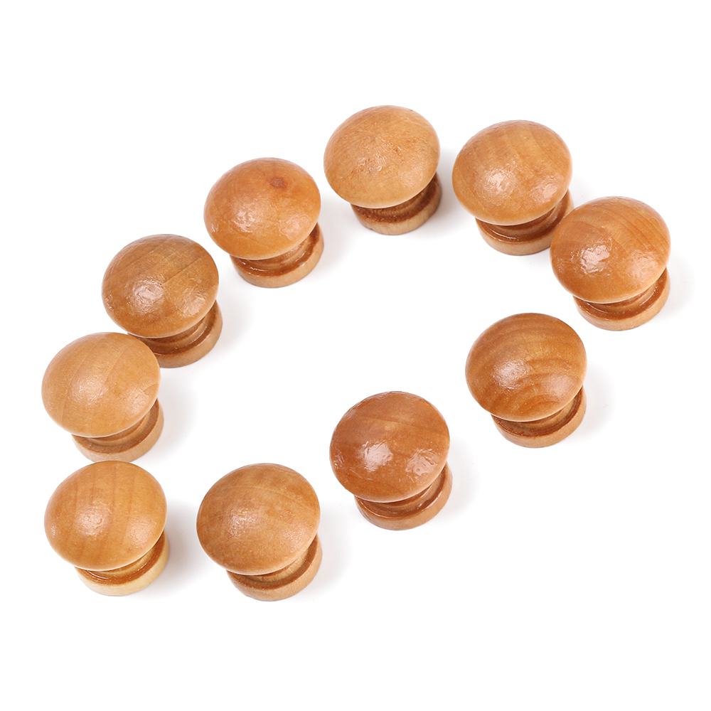 10 ピース/ロット丸型天然木製引き出しノブワードローブプル - Cabinet Knob Round のレビューと価格
