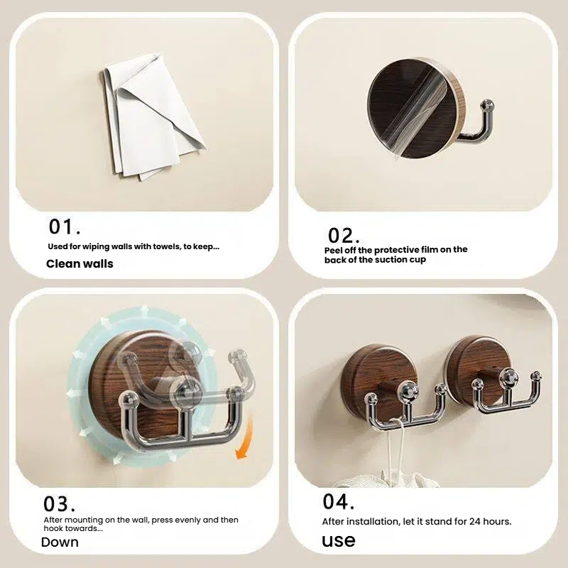 家庭用収納木目調吸盤フック 穴あけ不要 取り外し可能 強力壁 - Door Stopper Heavy のレビューと価格