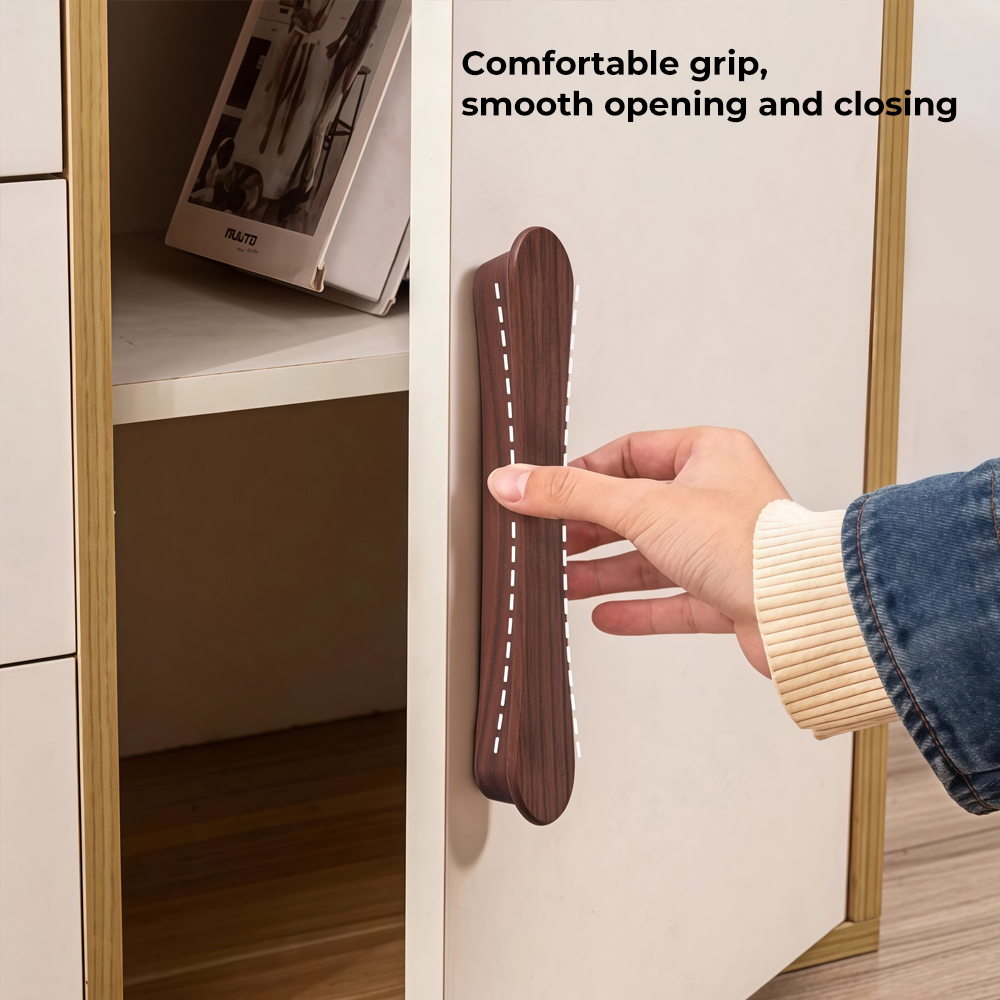 ブラックウォールナットキャビネットハンドル木製引き出し取っ手 - Furniture Rotating Hardware のレビューと価格