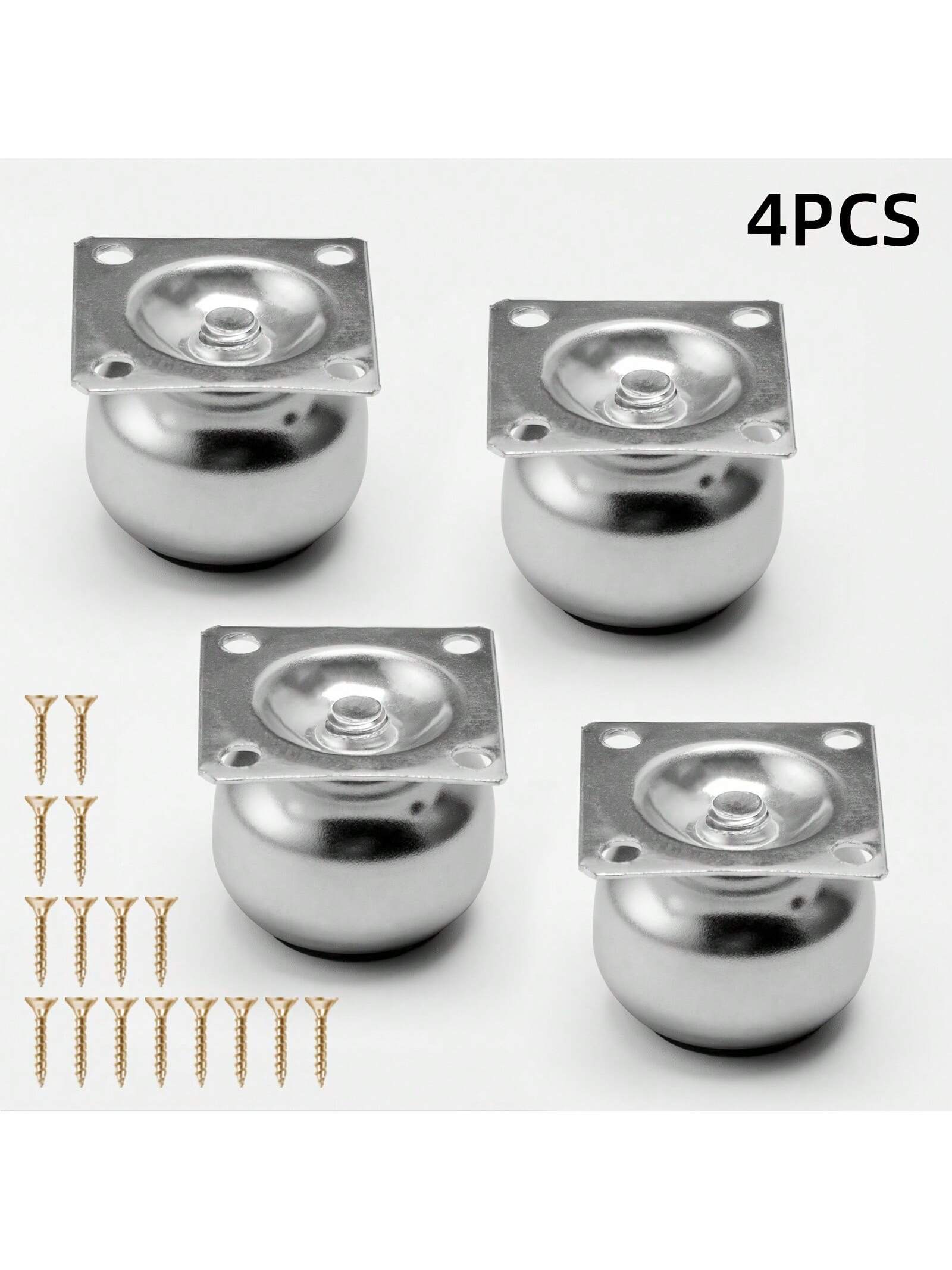 [金属製家具脚4個] 磨き上げられた金属製ミニ丸型ボール家具 - Furniture Leg Set のレビューと価格