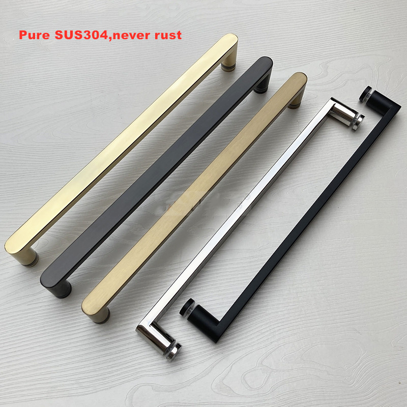 304 ステンレス鋼片面バスルームシャワールームガラスドアハ - Furniture Hardware Gold のレビューと価格