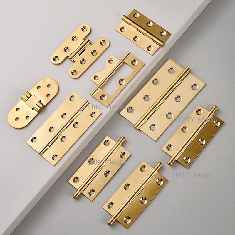 10個の真鍮製ヒンジ、ゴールドヒンジ、ワードローブドア用折り - Furniture Hardware Gold のレビューと価格
