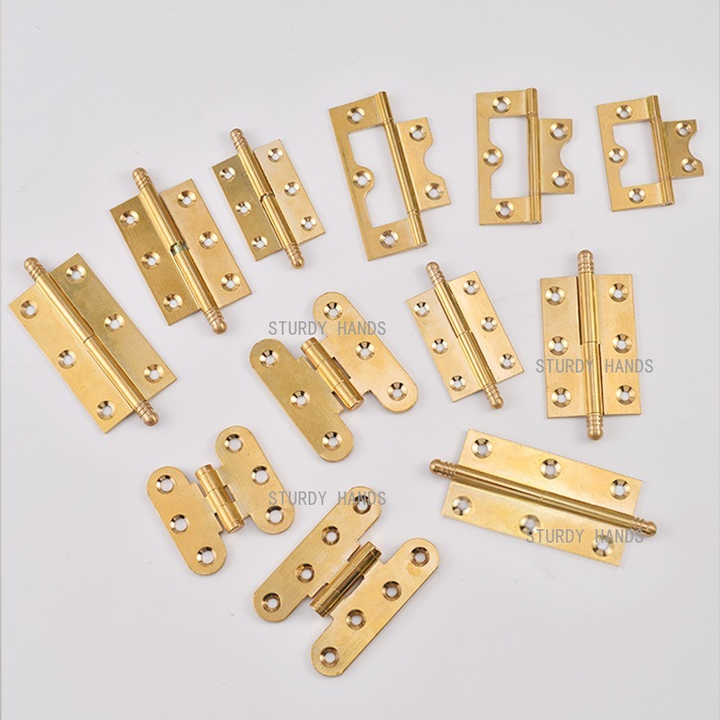 10個の真鍮製ヒンジ、ゴールドヒンジ、ワードローブドア用折り - Furniture Hardware Gold のレビューと価格
