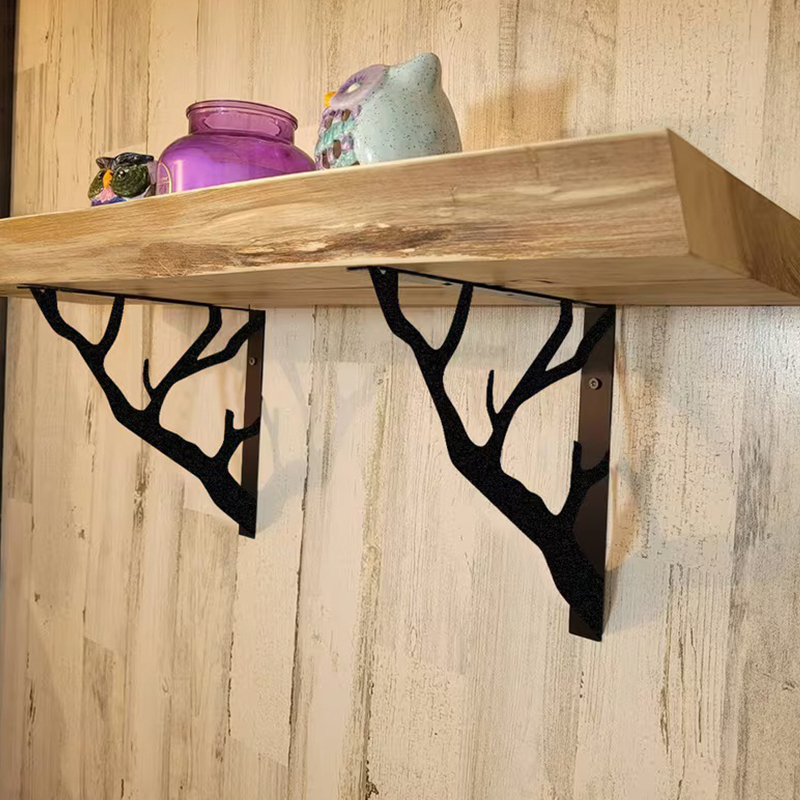 2 個ブラックツリーブランチメタルシェルフ L 型吊り下げブ - Shelf Bracket Pair のレビューと価格