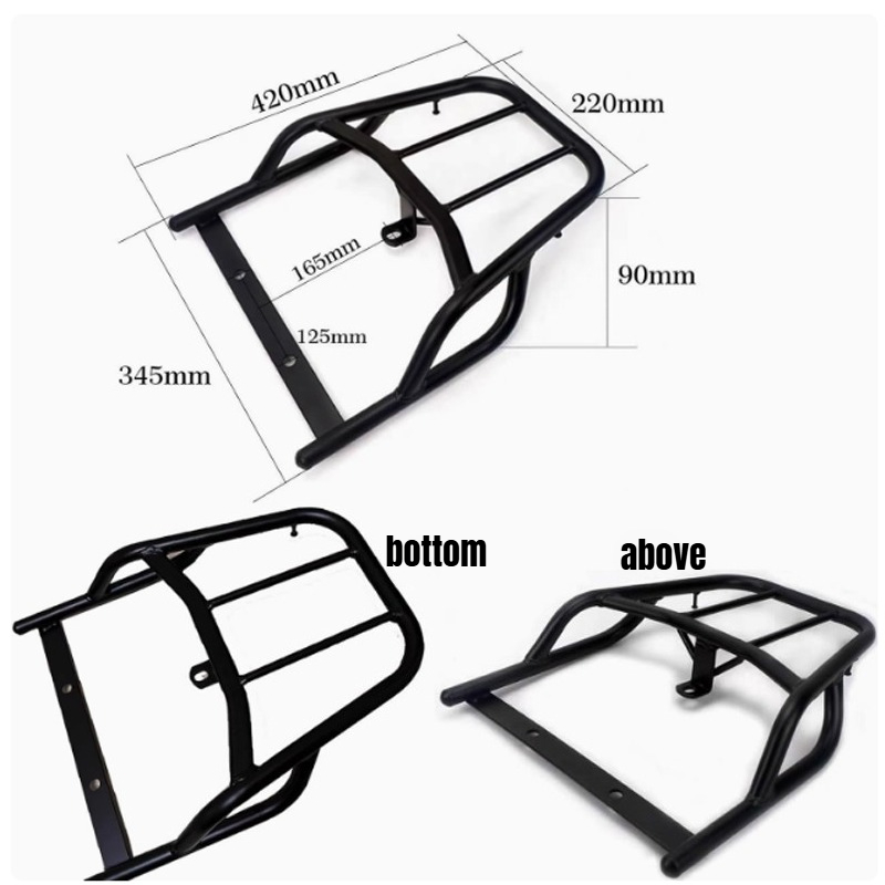 CC110オートバイアクセサリーブラックリアラゲッジラックキ - Shelf Bracket Pair のレビューと価格