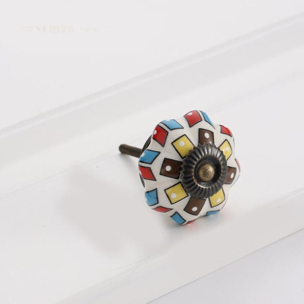レトロスタイルのシングルホールセラミックカボチャハンドル,ビ - Cabinet Knob Round のレビューと価格