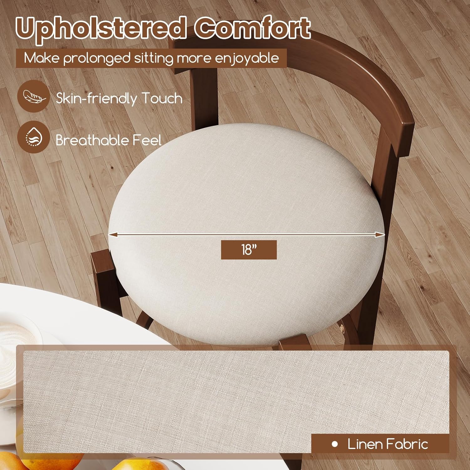 カウンターハイトスツール4脚セット、背もたれの低い布張りキッ - Furniture Leg Set のレビューと価格