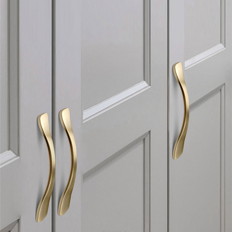 ゴールド家具ハンドルアルミキッチンプルワードローブキャビネッ - Furniture Hardware Gold のレビューと価格