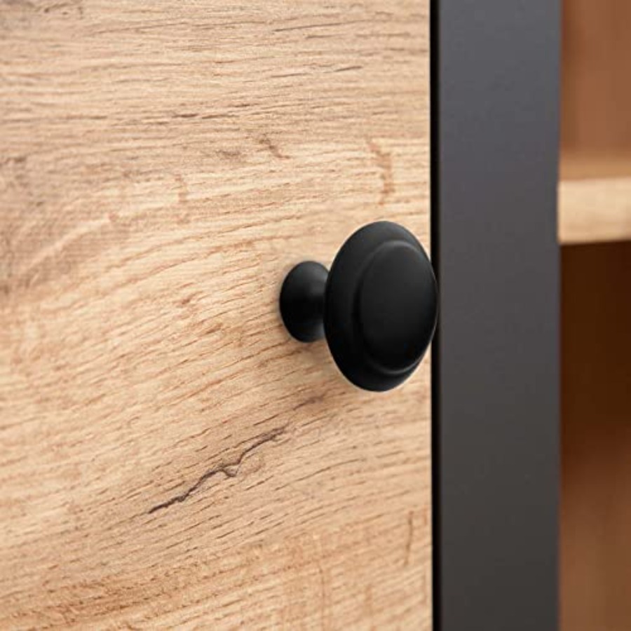 12個入り ブラック ラウンド キャビネット ハードウェア  - Cabinet Knob Round のレビューと価格