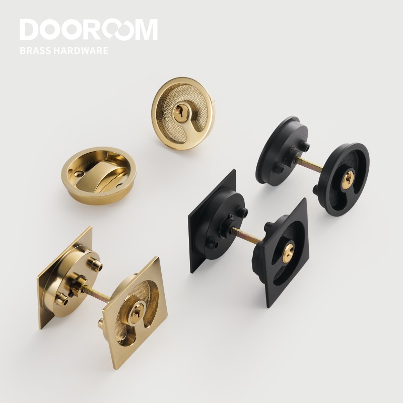 ドアロックセット真鍮引き戸ハンドルキッチンバスルームウッドド - Furniture Hardware Gold のレビューと価格