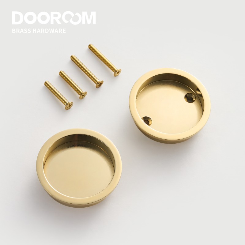 ドアロックセット真鍮引き戸ハンドルキッチンバスルームウッドド - Furniture Hardware Gold のレビューと価格