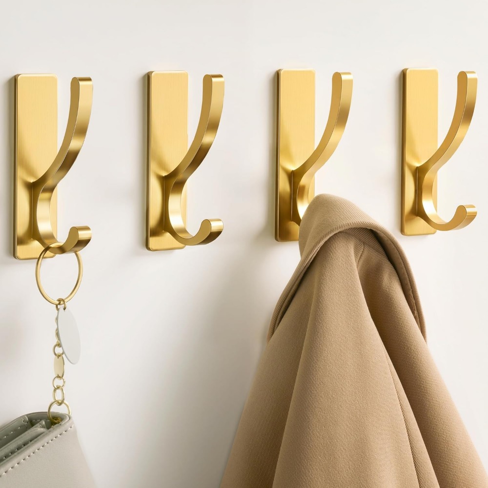 頑丈な壁掛けフック - タオル、ドア、バスルーム、寮用4個パ - Door Stopper Heavy のレビューと価格