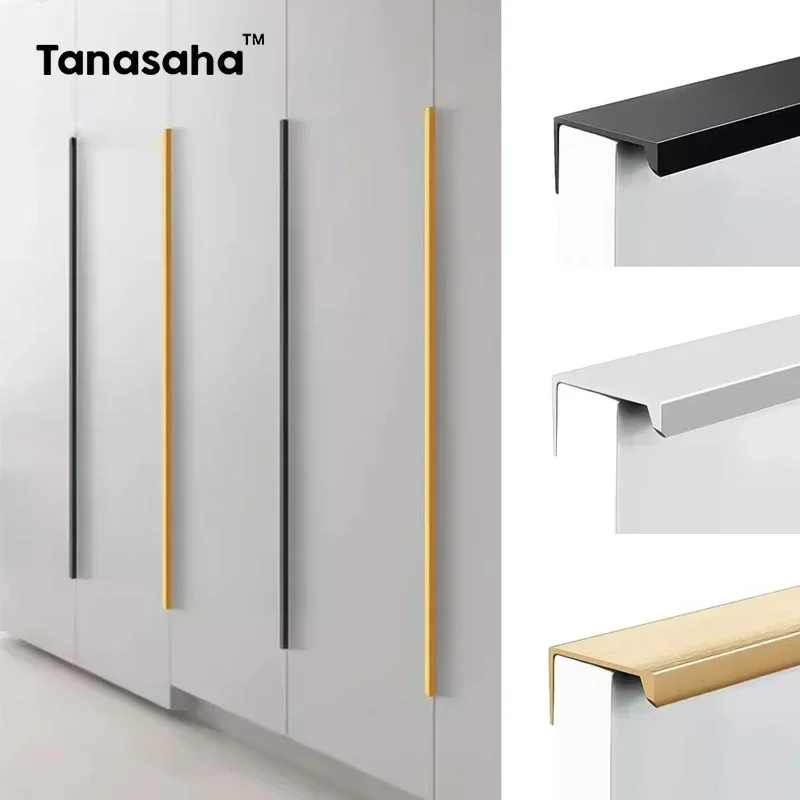隠し家具ハンドルマットブラックゴールドシルバーキッチンキャビ - Furniture Hardware Gold のレビューと価格