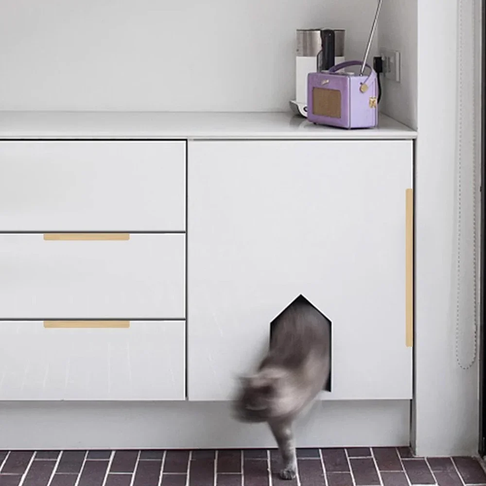 隠し家具ハンドルマットブラックゴールドシルバーキッチンキャビ - Furniture Hardware Gold のレビューと価格