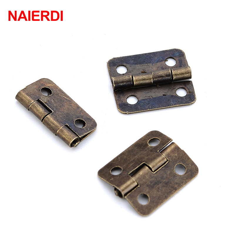 Naierdi-アンティークブロンズとゴールドのミニヒンジ, - Furniture Hardware Gold のレビューと価格