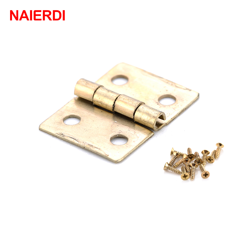 Naierdi-アンティークブロンズとゴールドのミニヒンジ, - Furniture Hardware Gold のレビューと価格