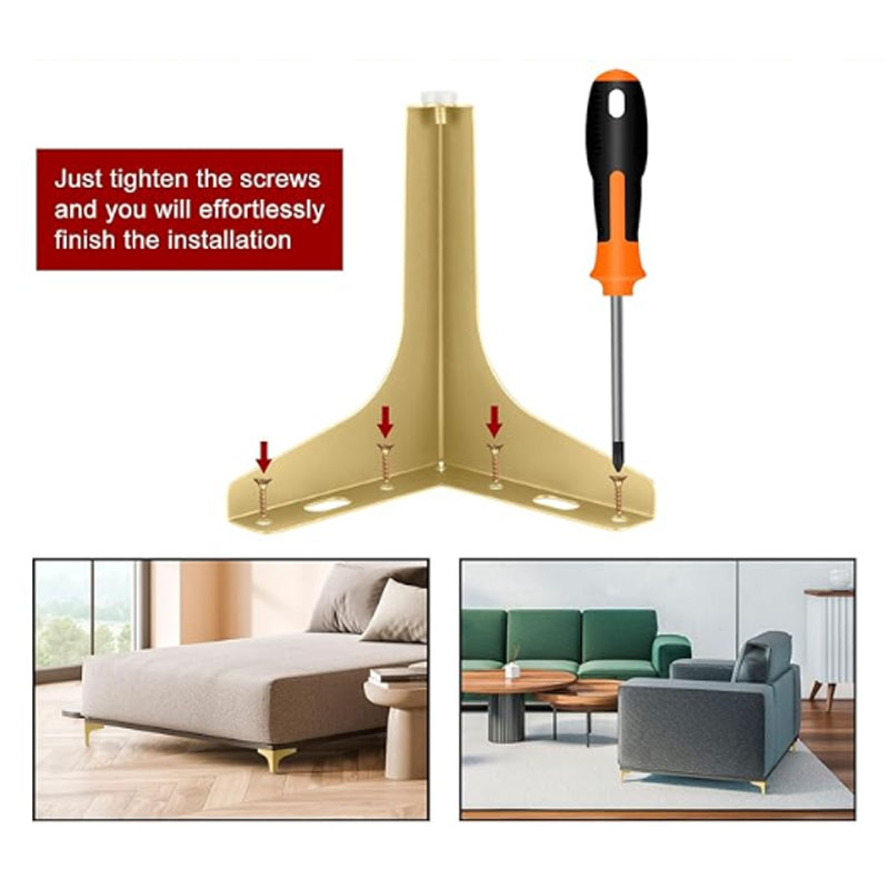 4個入り モダンな三角形メタルソファ脚 DIY交換用家具脚、 - Furniture Hardware Replacement のレビューと価格