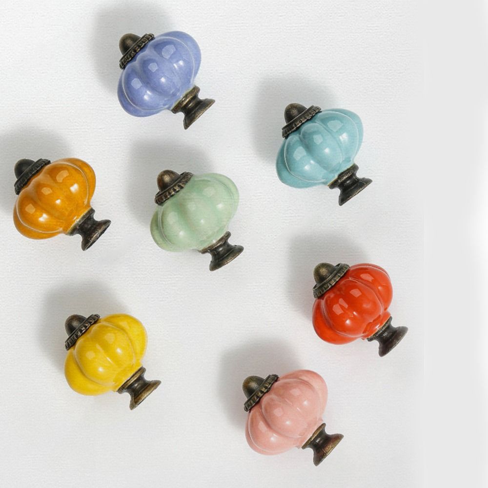 シンプルな単穴セラミックパンプキンハンドルヨーロピアンスタイ - Cabinet Knob Round のレビューと価格