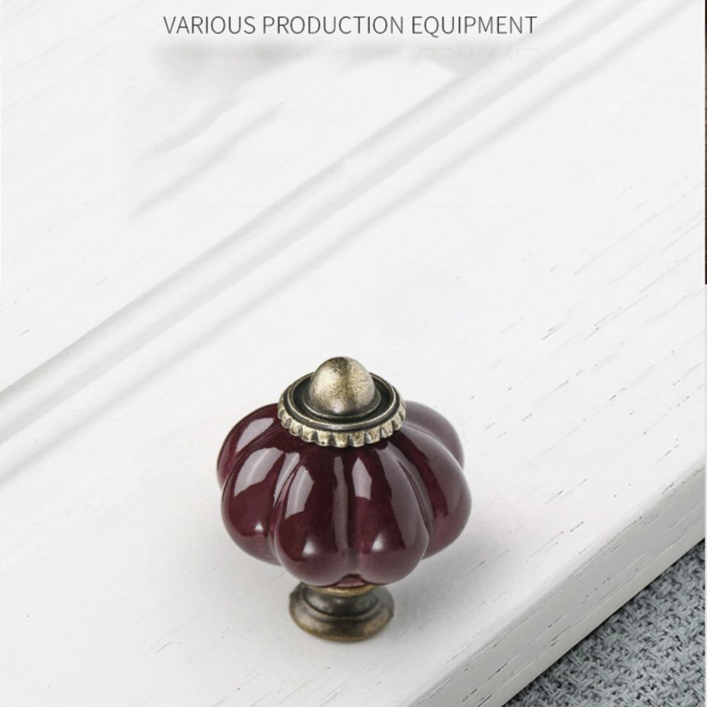 シンプルな単穴セラミックパンプキンハンドルヨーロピアンスタイ - Cabinet Knob Round のレビューと価格